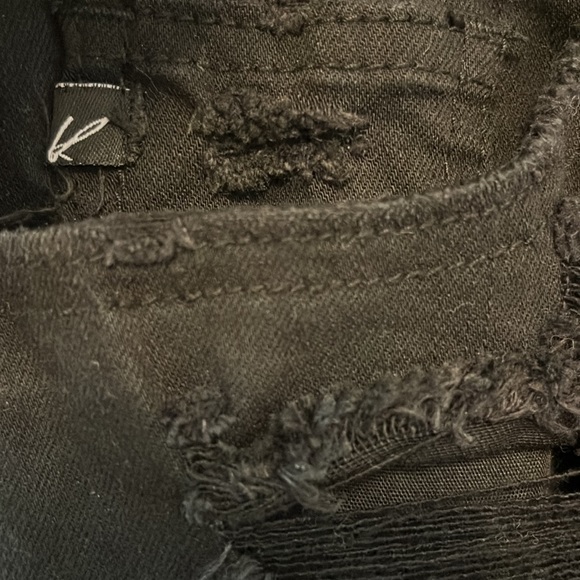 Black distressed jean shorts - Picture 2 of 5